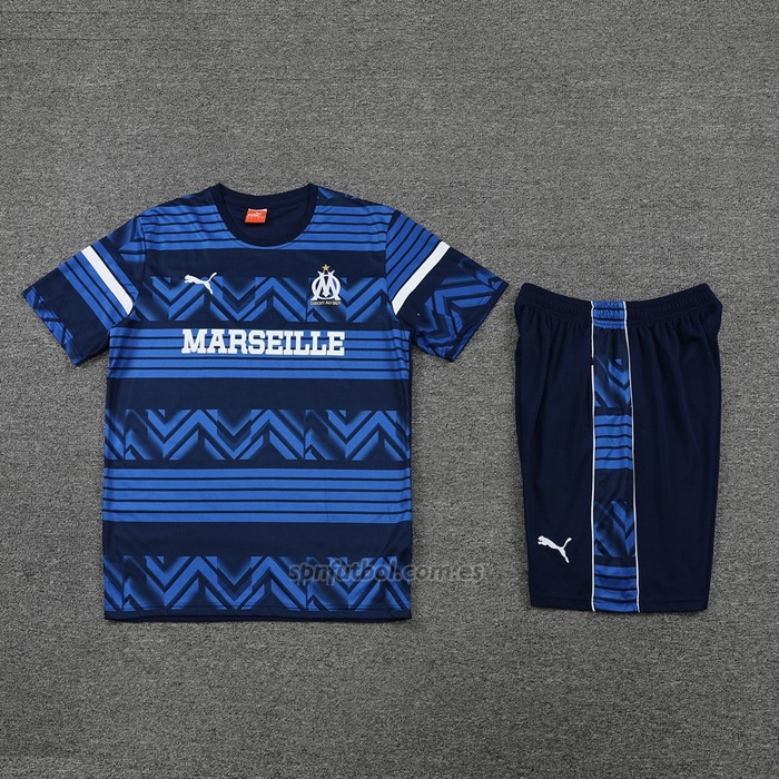 Chandal del Olympique Marsella Manga Corta 2022-2023 Azul - Pantalon Corto